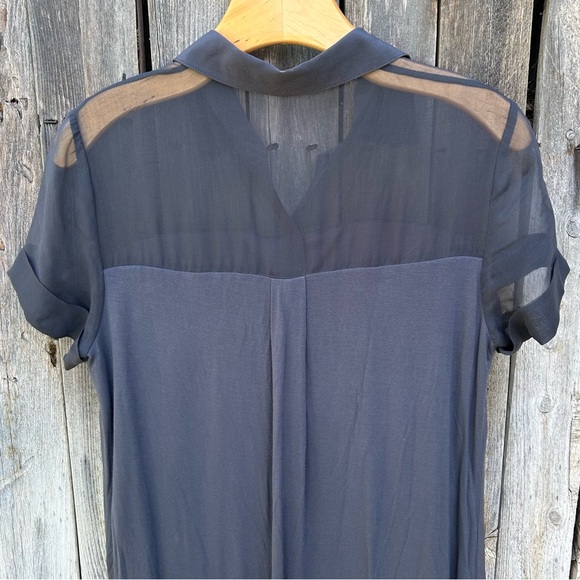 Bailey 44 Silk Mixed Media Shirt Dress Grey M - Picture 10 of 15